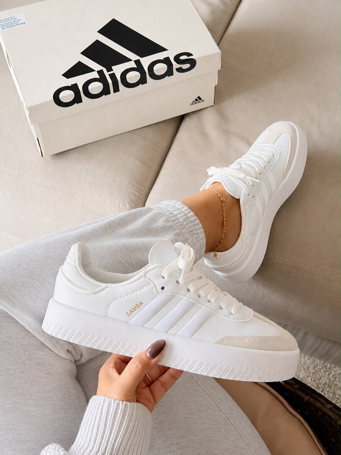 ADIDAS SAMBA PLATAFORMA BLANCA | DAMA
